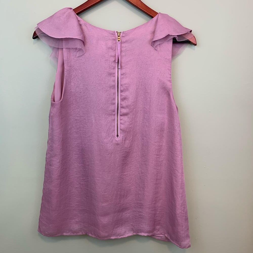 LOFT Ruffle and Zipper Detail Shell Blouse - Picture 6 of 6